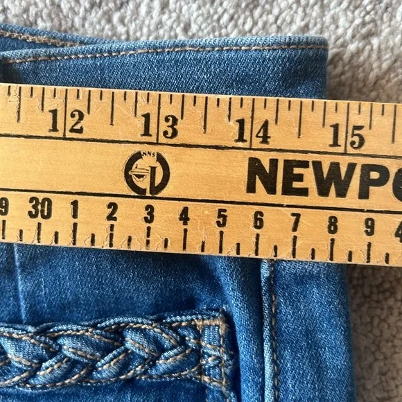 LOFT Kick Flare Crop Jeans with Braided Patch Pockets Size 27/4 NWT - Picture 9 of 10